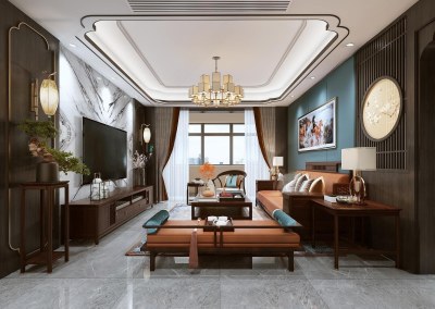 中式客餐厅3D模型下载